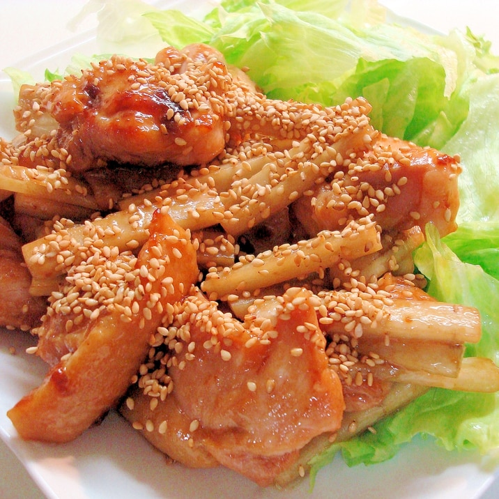 鶏肉と新ごぼう★照り焼き~♪